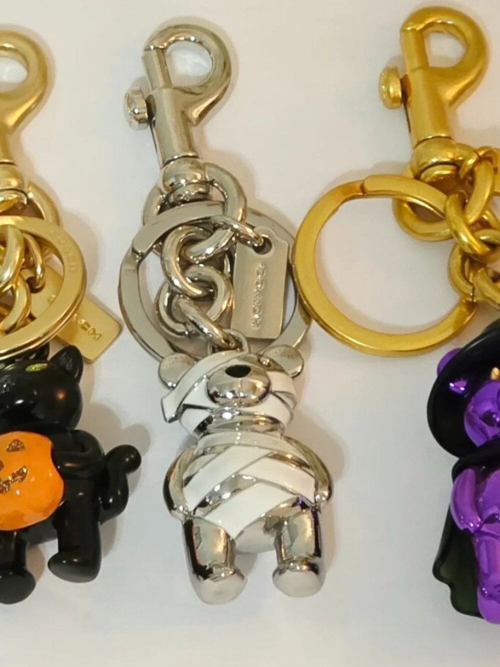 Coach Halloween Mummy Bear Bag Charm NWT 6073 Bear Bag Tote Keychain Fob